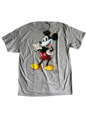 ⭐️ NWOT- Disney Gray Mickey Mouse 100th Anniversary Short Sleeve Tee- Large